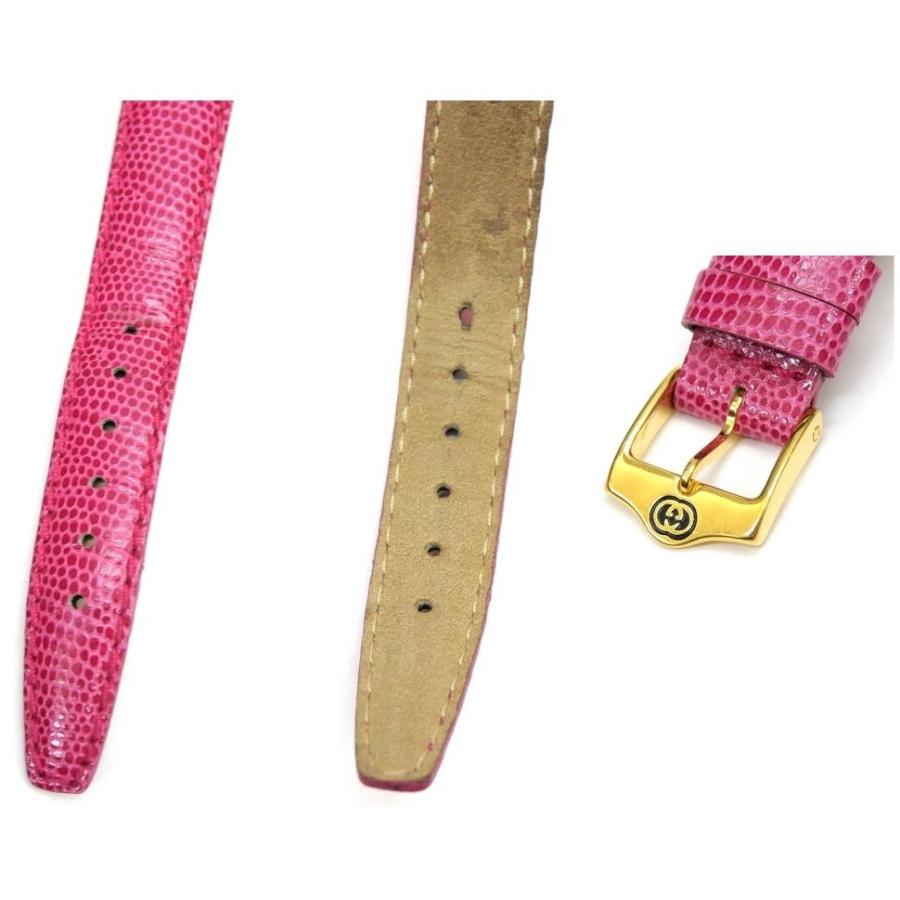 GUCCI（グッチ） 腕時計 クオーツ ピンク革ベルト 6300L ゴールド盤