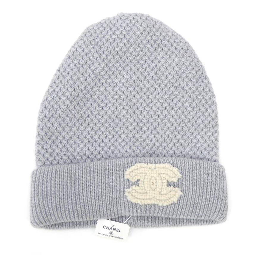 CHANEL（シャネル） ニット帽 ココマーク グレー カシミヤ(69624