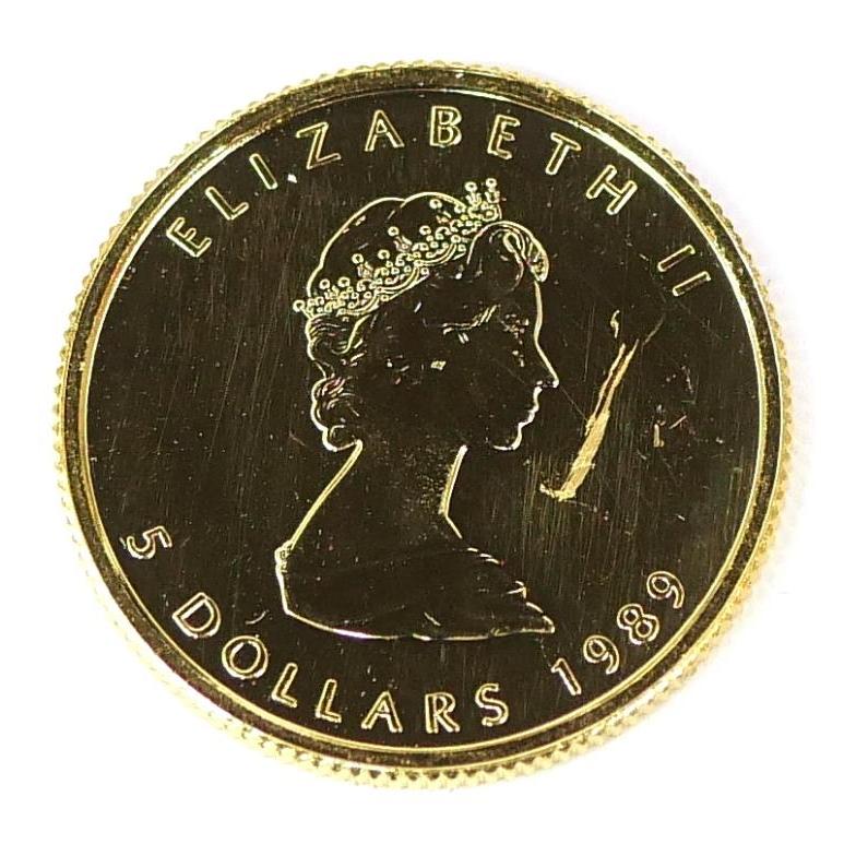 メイプルリーフ金貨 1/10oz 1989年 ケース入り メープルリーフ金貨 1