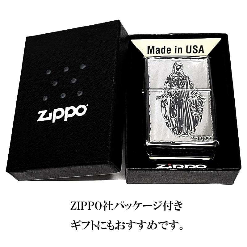 ZIPPO（ジッポー） 聖母マリア様 シルバー×ブラックニッケル ジッポ