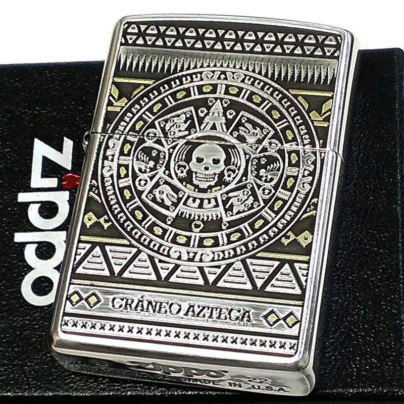 ZIPPO（ジッポー） アステカンスカル 石盤 骸骨 十字架 ジッポ