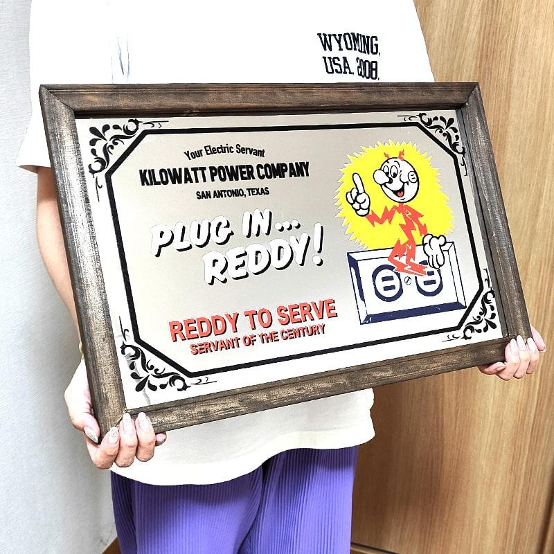 パブミラー 木製 レディキロワット アメリカン 雑貨 鏡 FEPC