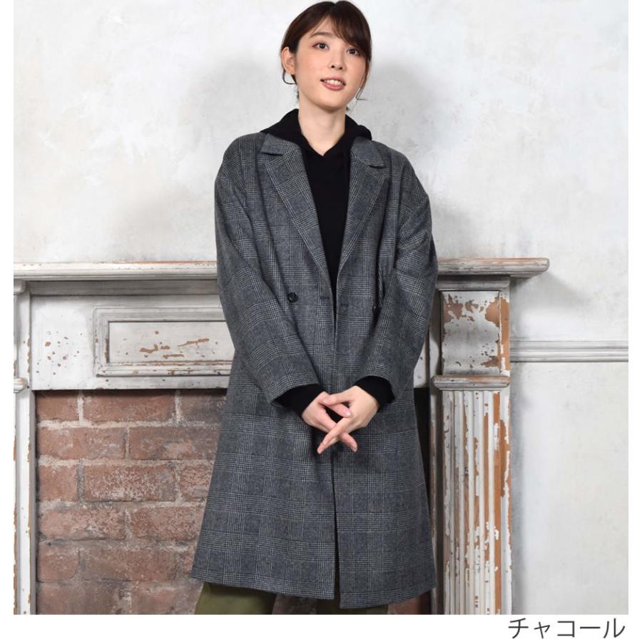 Merfirge 爆買 チェスターコート カシミヤ ウール混 グレンチェック