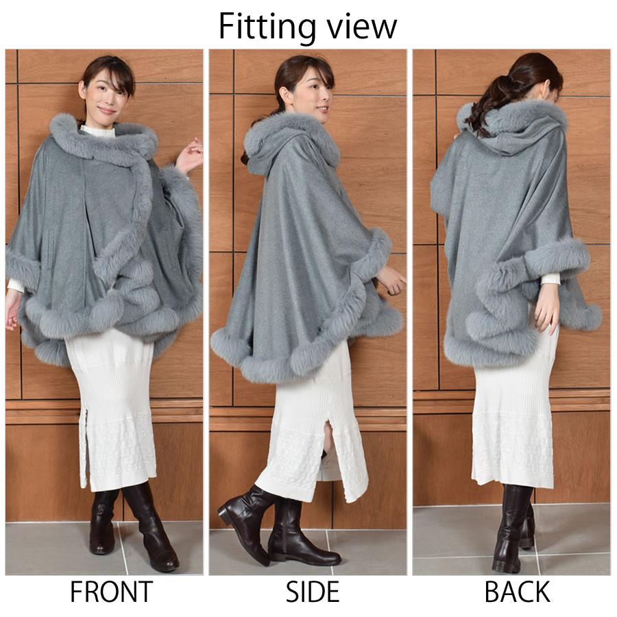 Merfirge 爆買 ポンチョ ケープ 日本製 カシミヤ 100％ SAGA