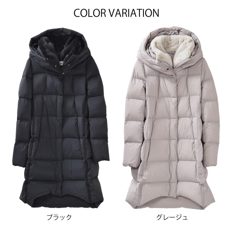 爆買 ダウンコート レディース ストレッチ素材 セミロング ダウン90
