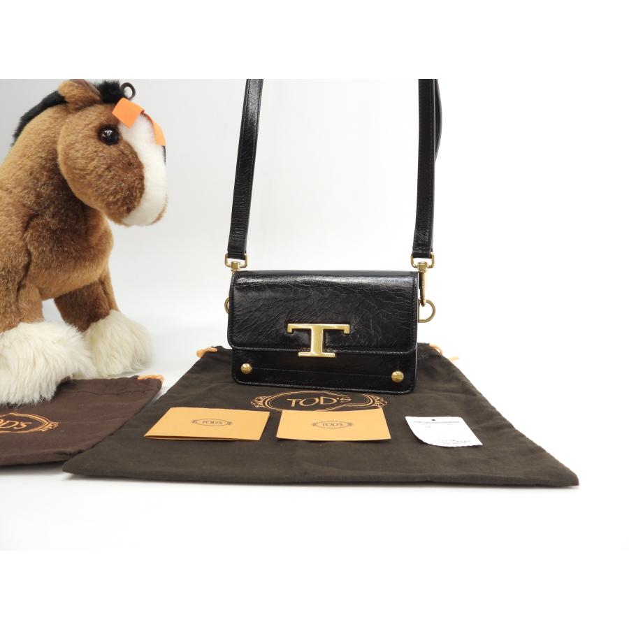 TOD'S（トッズ） ミニポシェット Tタイムレス レザー黒 クロスボディ