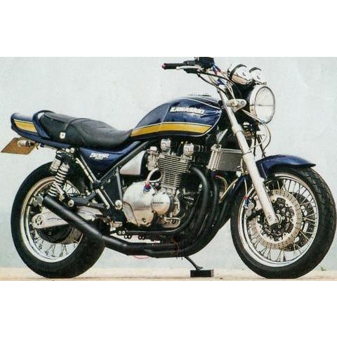 ゼファー1100/RS（ZEPHYR） ショート管マフラー アップタイプ ブラック