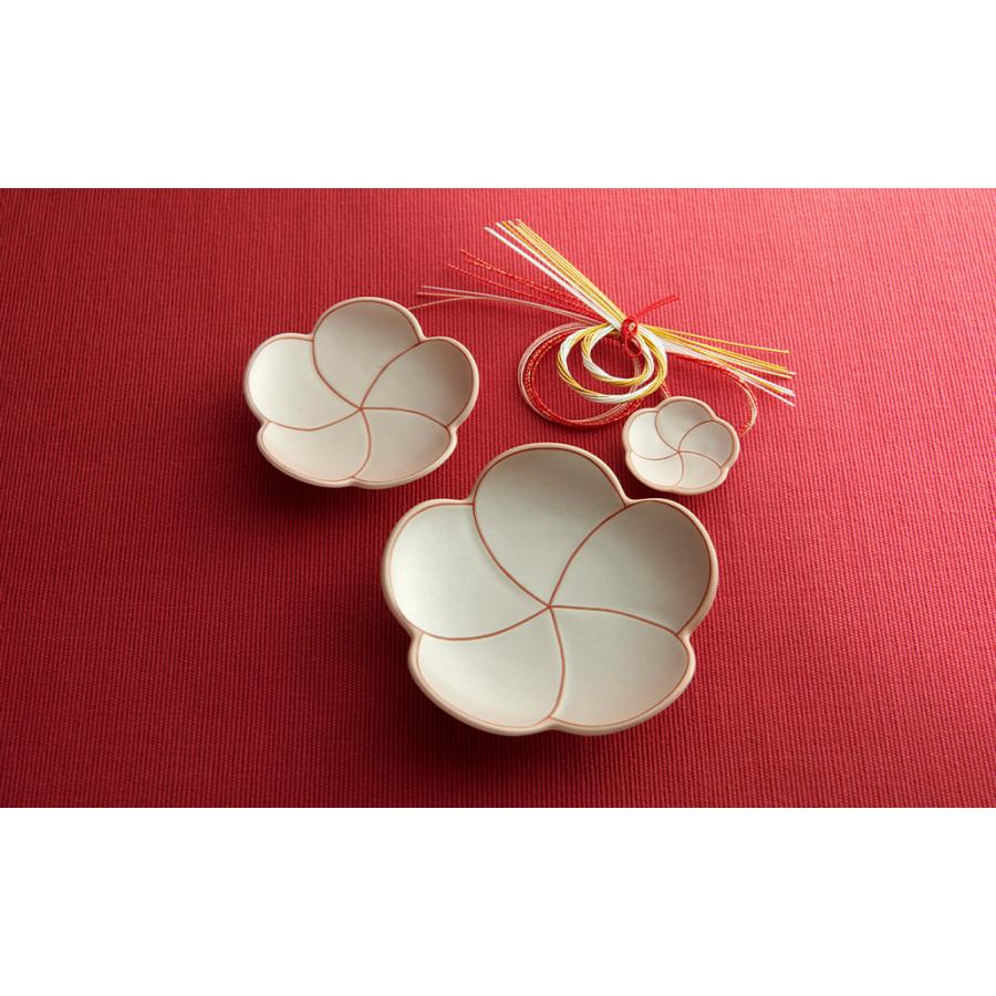 梅型錦曙 豆皿 9cm パールピンク 有田焼 幸楽窯 // 和食器 食器 小皿