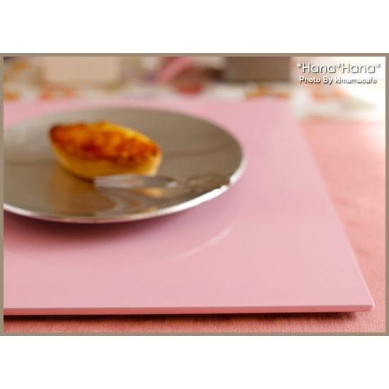 正角プレイスマット 折敷 30cm ピンク 漆器 トレー お盆 ランチョン