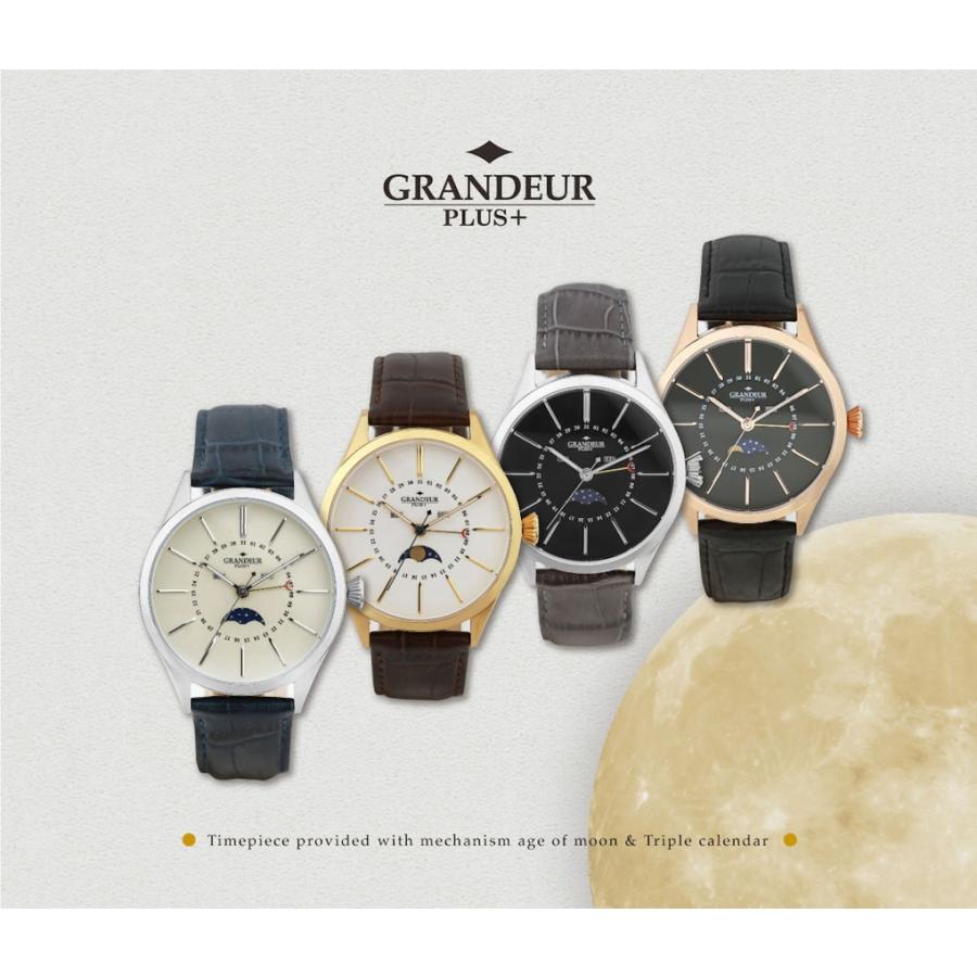 GRANDEUR PLUS＋ グランドールプラス 腕時計 メンズ ムーンフェイズ 革