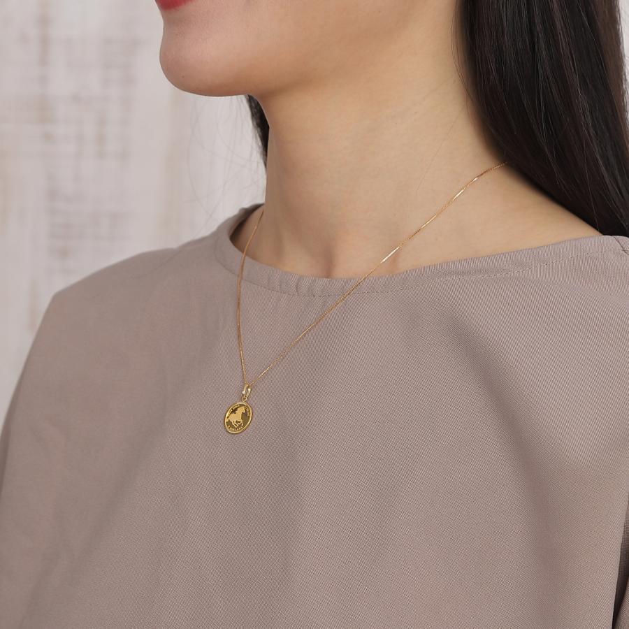 純金 ホース 馬 1/25oz 金貨 ペンダントトップ シンプル K18 枠 メンズ