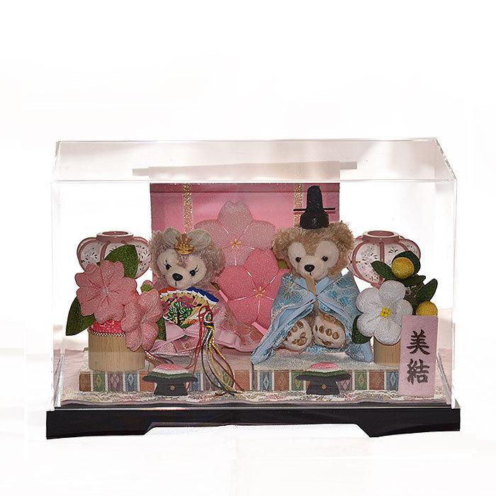 贈り物に♪ぼんぼり＆屏風付き・ダッフィー シェリーメイ・お雛様ペア