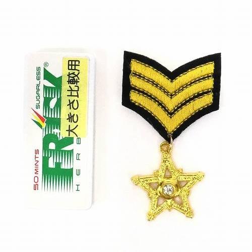 バッジ ミリタリー 勲章 ゴールド スター ce19 勲章バッジ ワッペン風