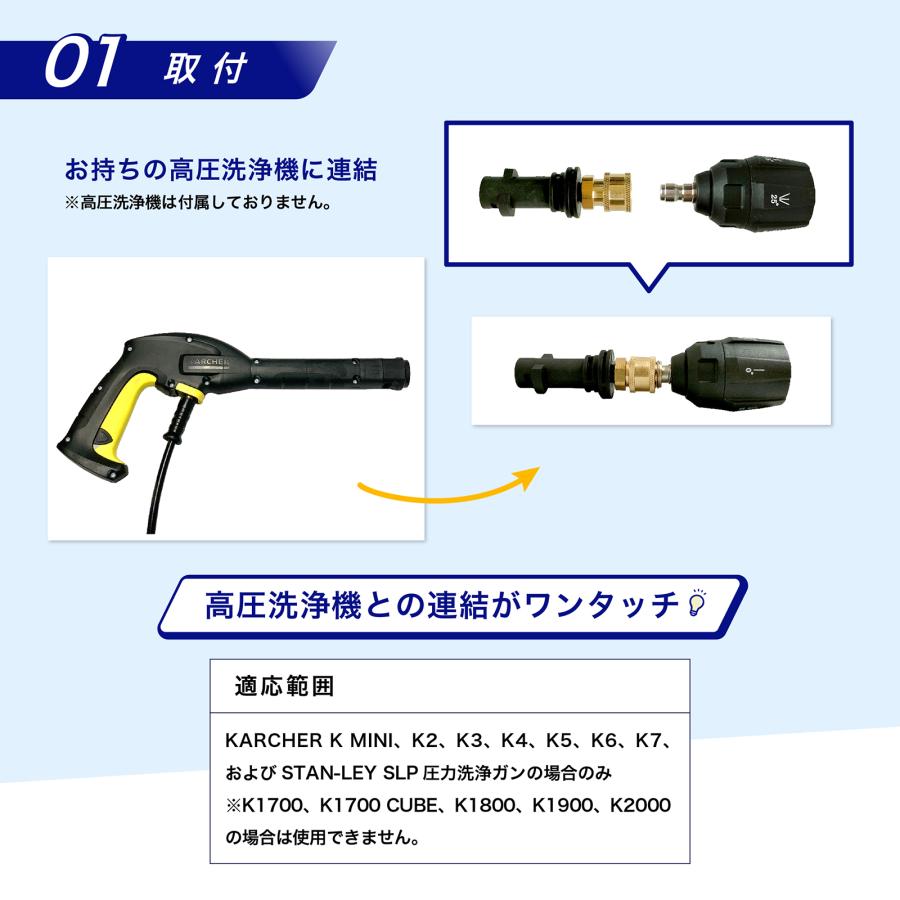 ケルヒャー用 マルチノズル 高圧洗浄機 ノズル 5段階調整 高圧洗浄