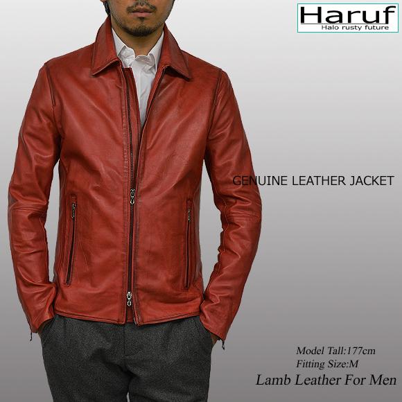 Haruf（ハルフ） 革ジャン レザージャケット メンズ 本革 衿付き