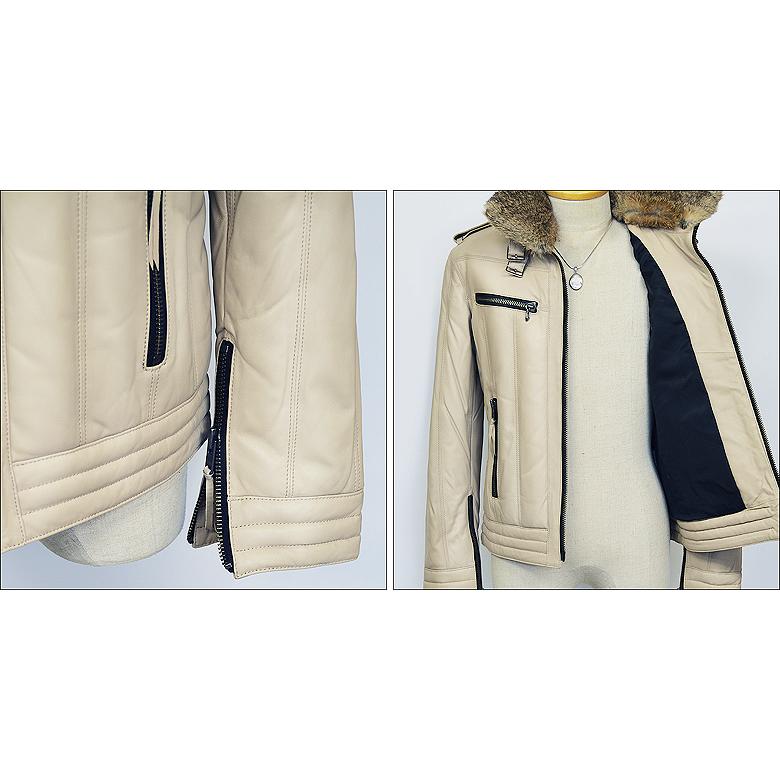 Haruf（ハルフ） 本革 ダウンジャケット レザージャケット ライダース