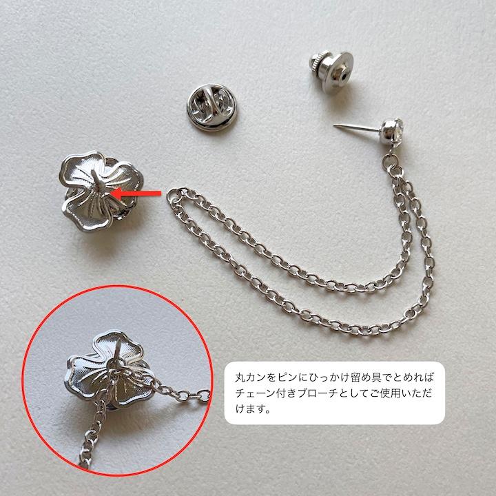 メンズ ラペルピン 花 結婚式 チェーン付き ピンブローチ 薔薇 バラ