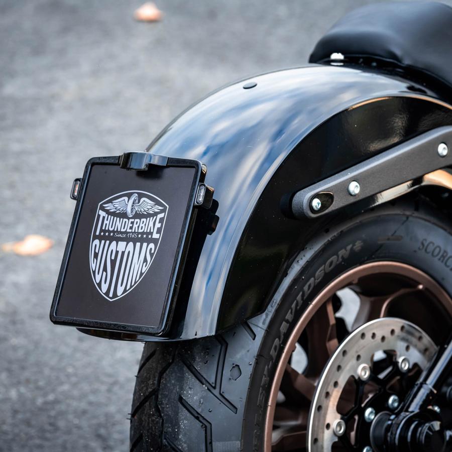 Thunderbike ライセンスプレートマウントブラケット (ブラック) M8