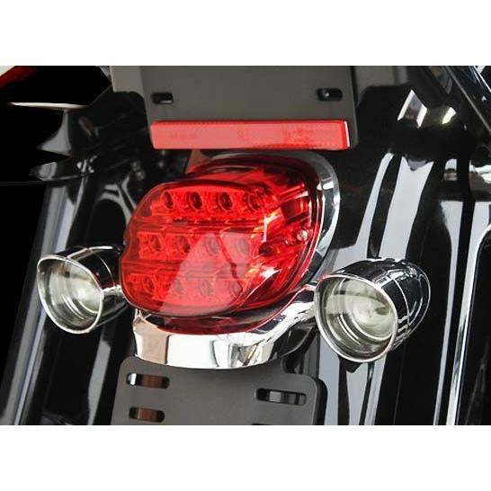 ハーレー純正 レイダウン LEDテールライト レッド 上ナンバー用