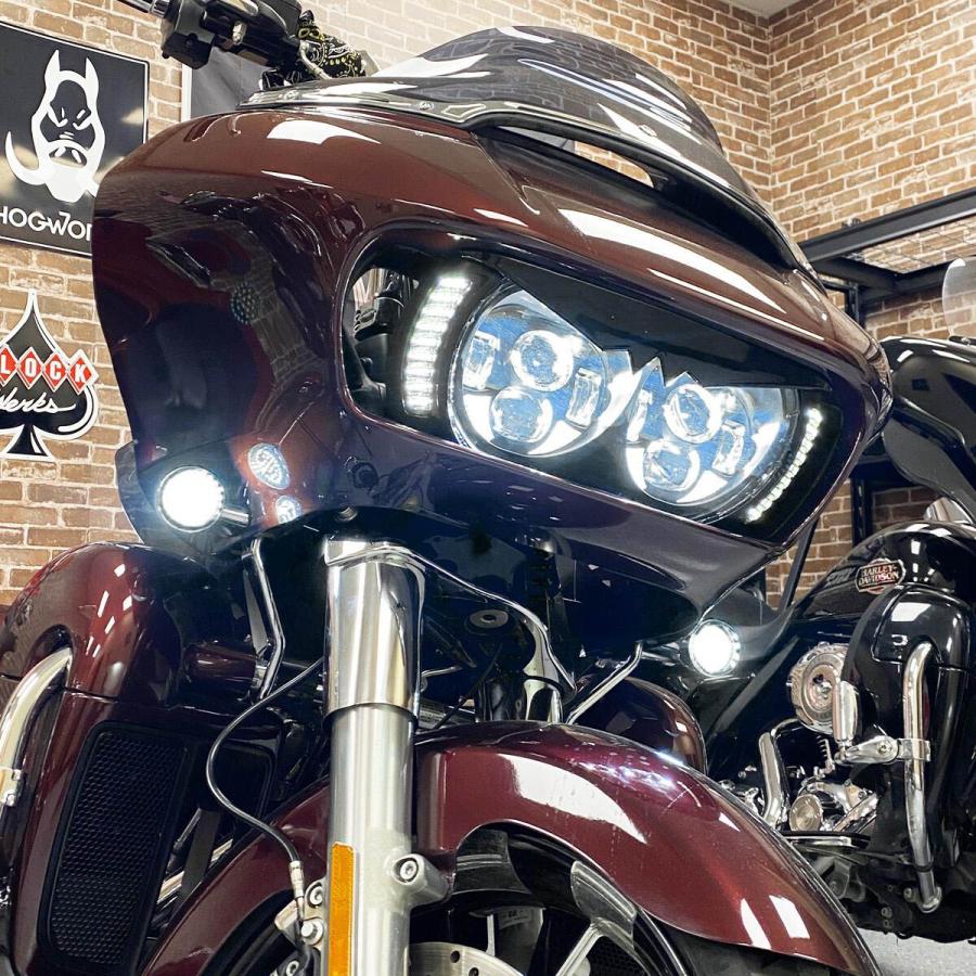 ハーレー ロードグライド デミ・ヘッドライトグリル グロスブラック