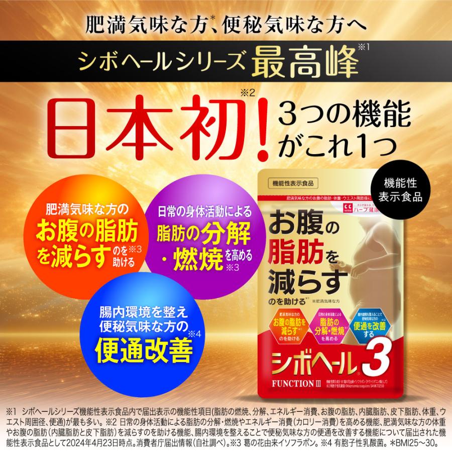 シボヘール 【公式ショップ】 シボヘール3 30日分 120粒 [機能性表示