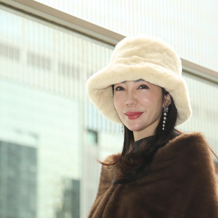 レッキスラビット ファー バケットハット 帽子 ファー帽子 バケハ