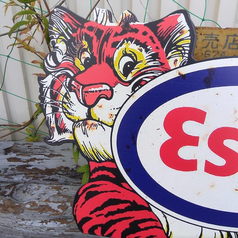 ESSO エッソ ダイカット メタル サインボード B 看板 ブリキ看板