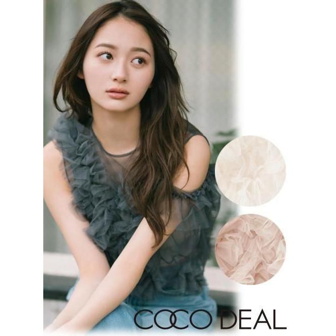 ココディール（COCO DEAL） (セール50%OFF) ラッフルチュールブラウス