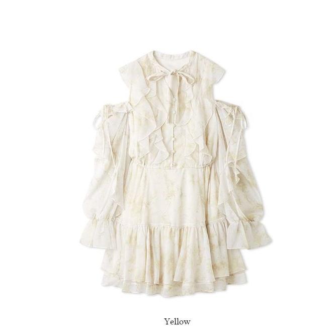 SNIDEL（スナイデル） (セール50%OFF) プリントフリルミニワンピース