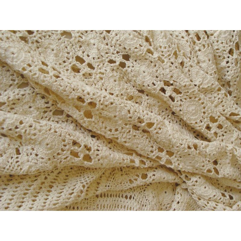 クロシェマルチカバー 140×200 手編みレース ベットカバー ソファ