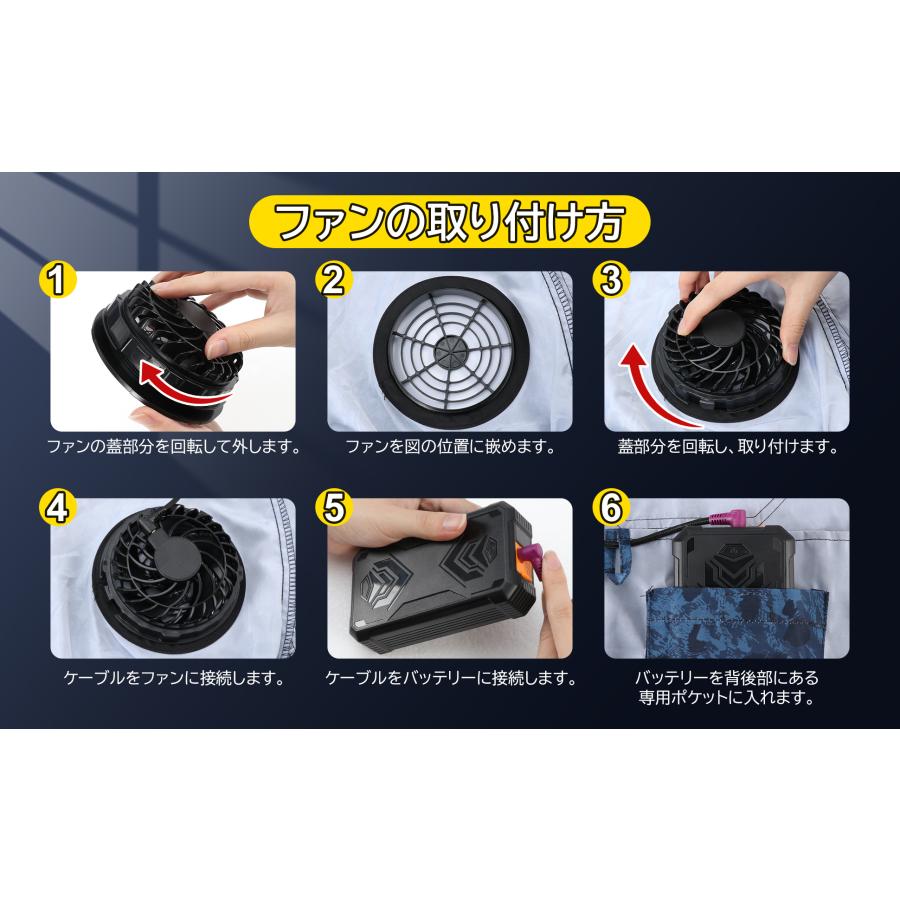 空調作業服 ファン付き作業服 40V超高出力 大風量 36000mAhバッテリー