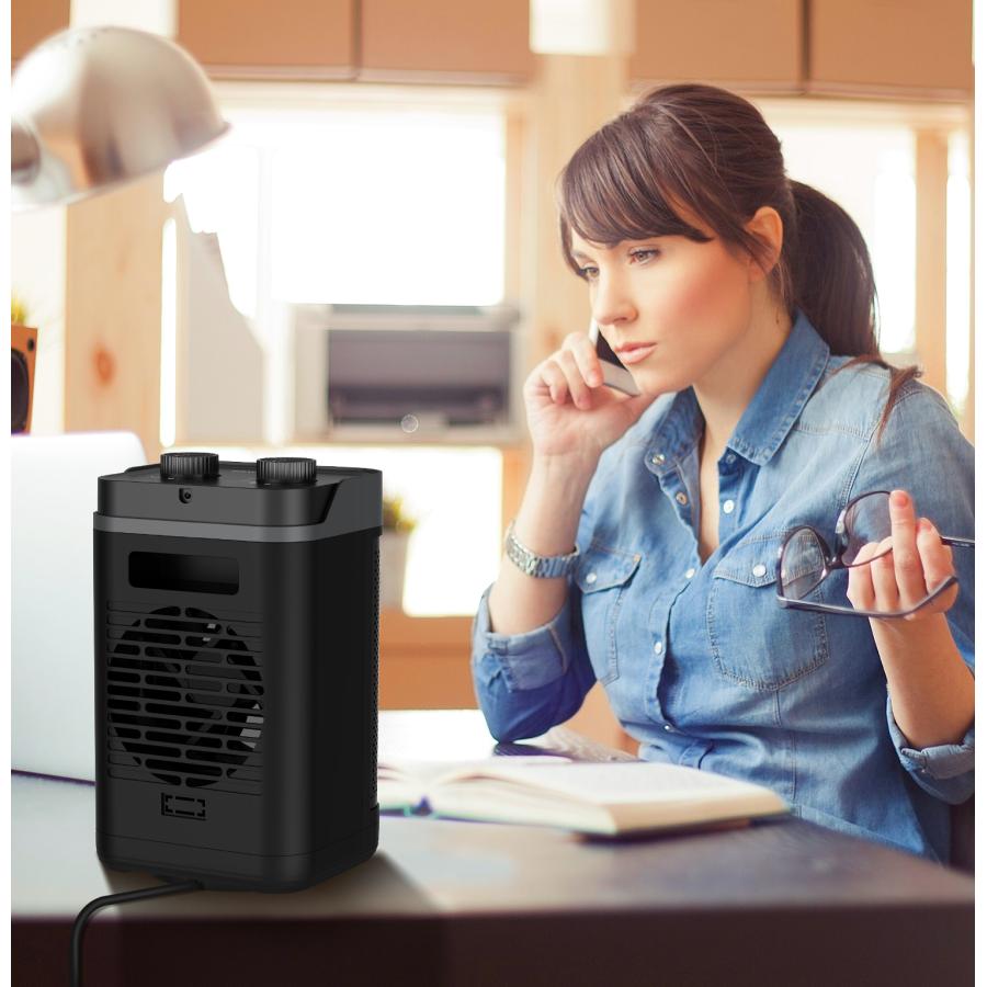 セラミックヒーター 電気ファンヒーター 3段階風量 速暖 左右首振り