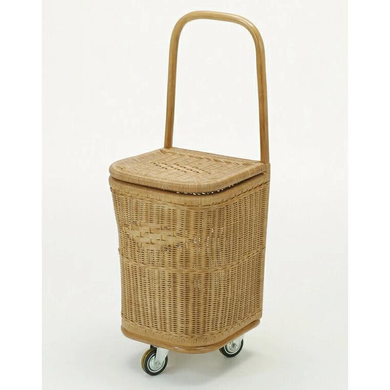 ラタン 籐 ショッピングカート アジアン キャリーケース バスケット