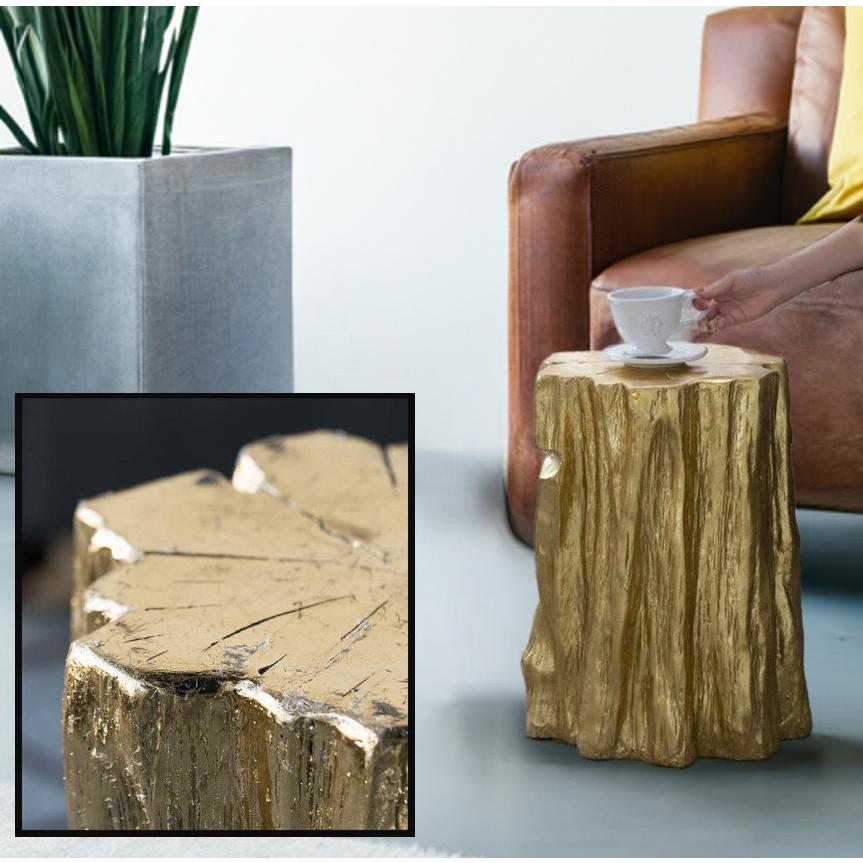 ゴールド 金色 レジン製 スツール サイドテーブル カフェテーブル