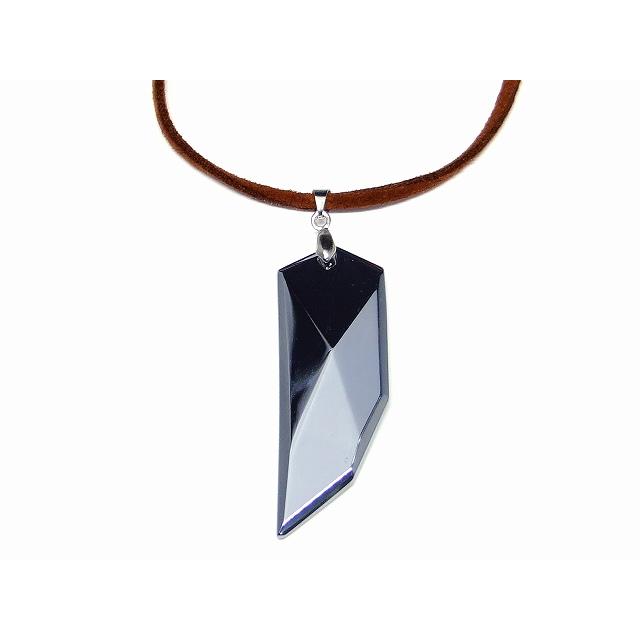 天然石 g3-1718E テラヘルツ鉱石 ネックレス 50mm×18mm AAA オオカミの