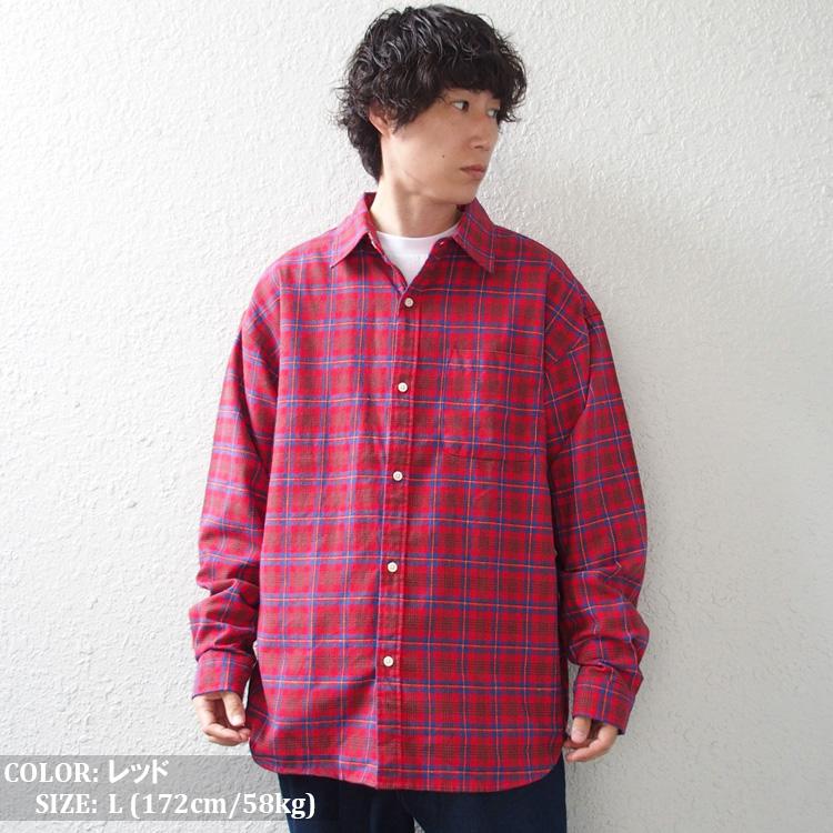 SUGGESTION ネルシャツ 長袖 メンズ レディース サジェスション