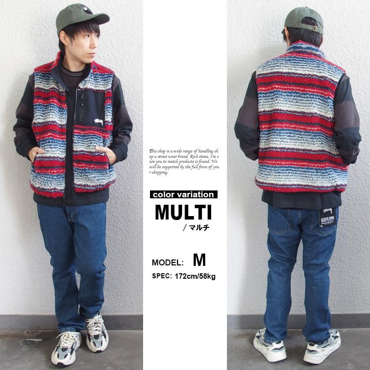 STUSSY（ステューシー） ベスト フリースベスト Striped Sherpa Vest