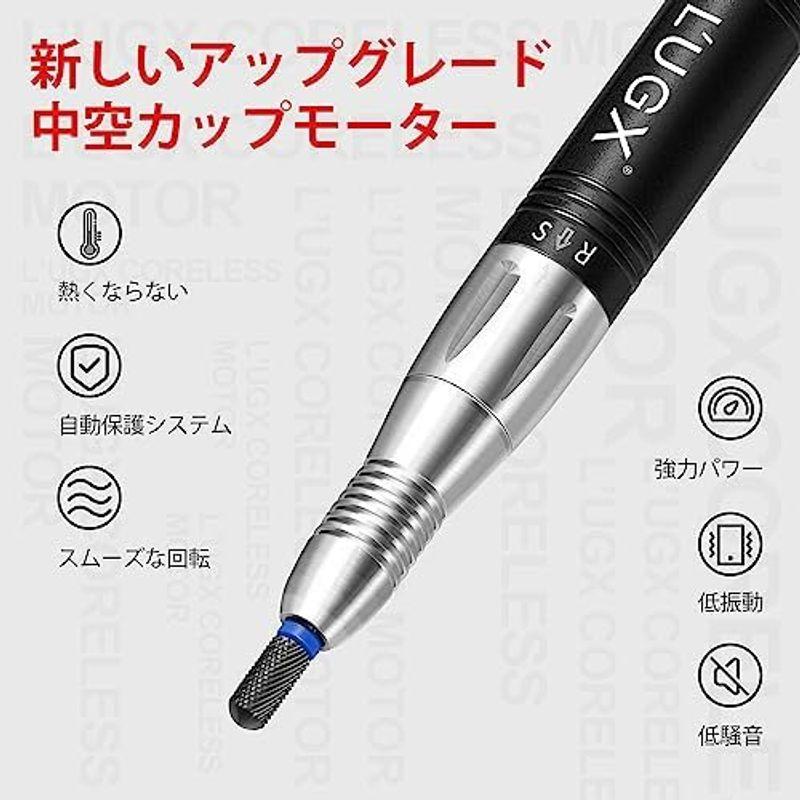 L'UGX 電動ネイルマシン 30000RPM プロ ネイルドリル 研磨 爪磨き