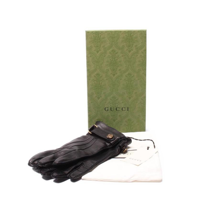 美品 グッチ レザー手袋 グローブ タイガーヘッド メンズ GUCCI 中古