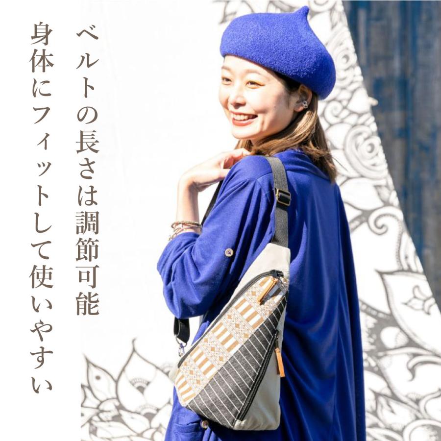 ボディバック 取り出しやすい ワンショルダー バッグ エスニック柄