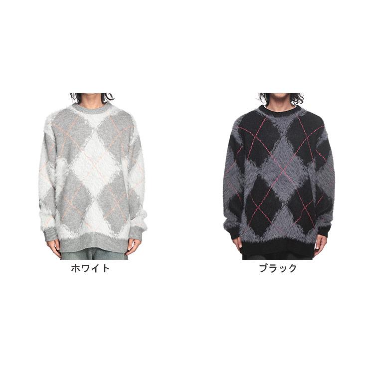 WOODENDOLL アーガイル柄 シャギーニット セーター メンズ 韓国