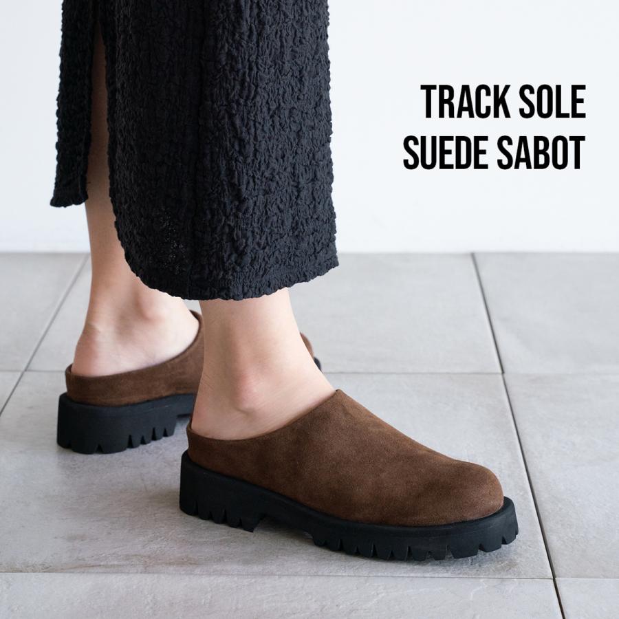 スエード サボサンダル レディース シューズ トラックソール 厚底風
