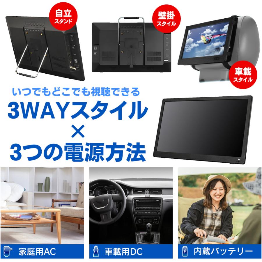 ポータブルテレビ 14インチ 録画機能 14型 大画面 高画質 HDMI 地デジ