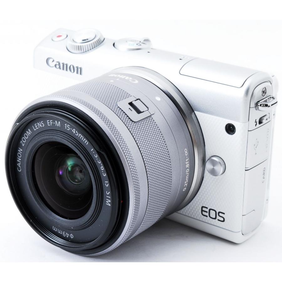EOS キヤノン ミラーレス一眼 CANON M100 レンズキット ホワイト 中古