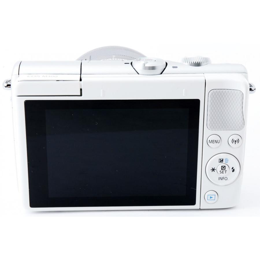 EOS キヤノン ミラーレス一眼 CANON M100 レンズキット ホワイト 中古
