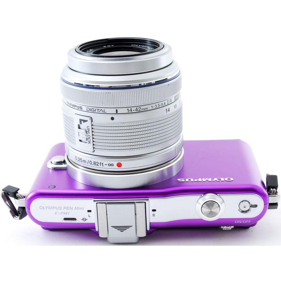 OLYMPUS PEN オリンパス ミラーレス mini E-PM1 レンズキット パープル