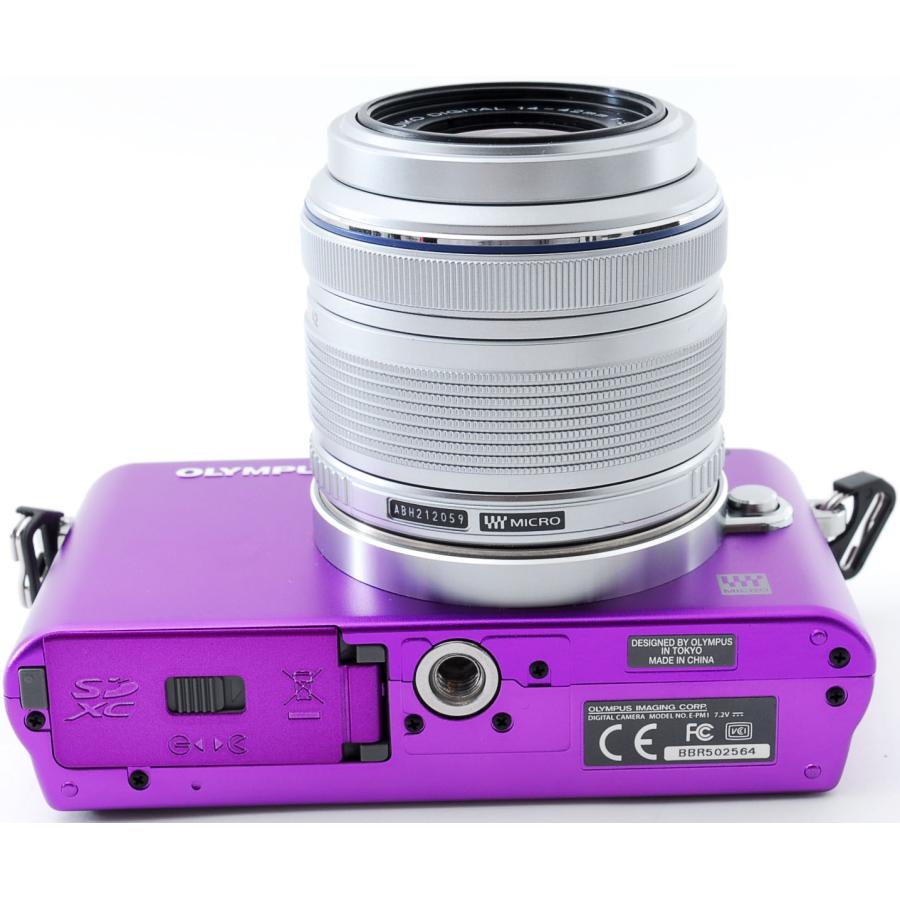 OLYMPUS PEN オリンパス ミラーレス mini E-PM1 レンズキット パープル