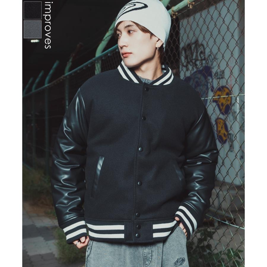 improves（インプローブス） ブルゾン メンズ メルトン PUレザー