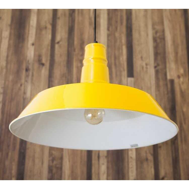 ペンダントライト 1灯 おしゃれ イエロー 黄色 アイアン 傘型 スチール