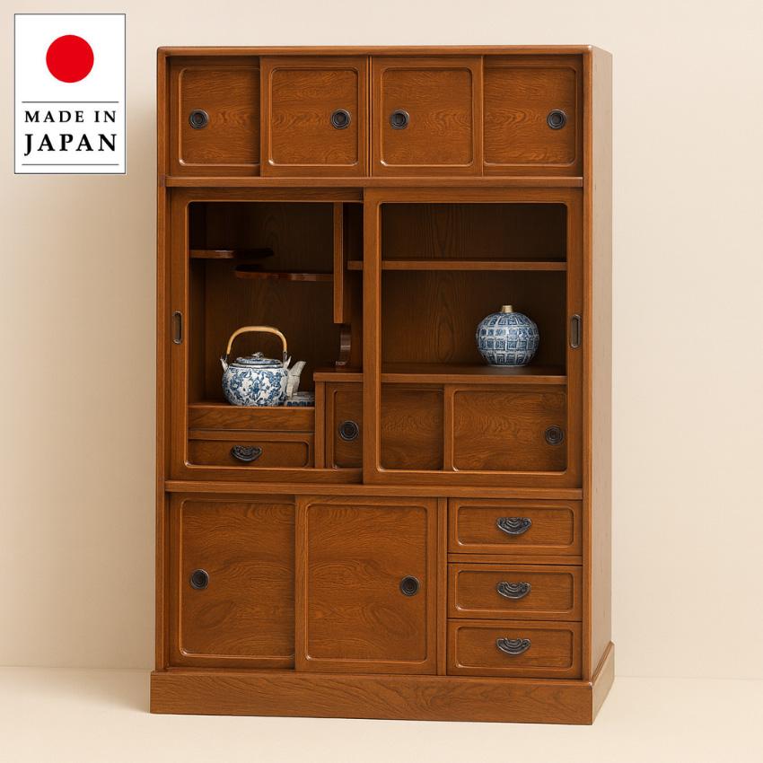 茶箪笥 日本製 茶タンス 国産 茶ダンス 和風 茶棚 木製 リビングボード